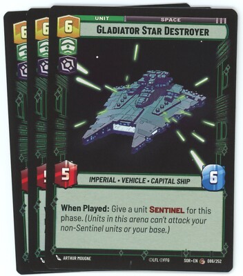 x3 Gladiator Star Destroyer - Spark of Rebellion (SOR) - Star Wars Unlimited