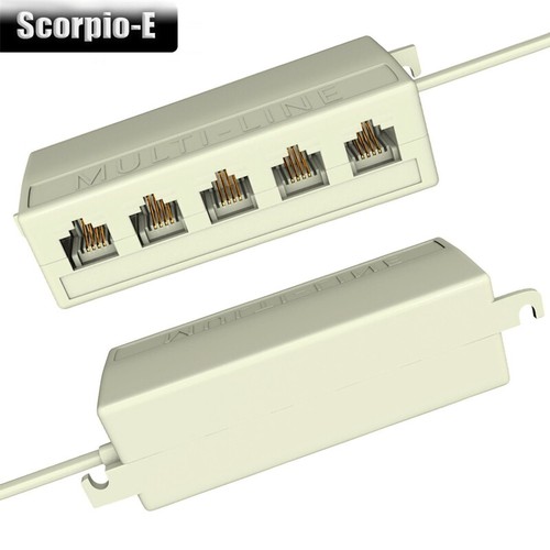 Five Way Telephone Splitter RJ11 6P4C Male to 5 Female Outlet Ports Sockets - Picture 3 of 5