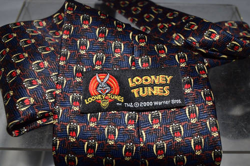 Taz Looney Tunes Mens Tie Necktie Taz 2000 Cartoon Tazmanian Devil Vtg - Picture 2 of 5