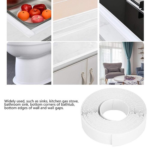 10.5FT PVC Self Adhesive Caulk Sealing Strip Tape For Kitchen Wall Sink Toilet - Picture 6 of 10