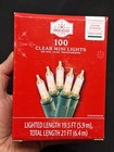 HOLIDAY TIME 100 CLEAR MINI LIGHTS INDOOR OUTDOOR INCANDESCENT green wire
