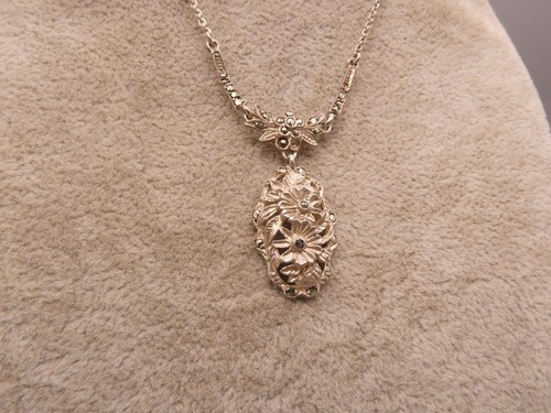 Halskette Collier Silber 925 altes florales Meisterwerk mit Markasit - Bild 2 von 5