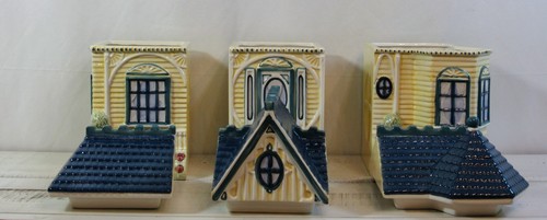 1998 Cracker Barrel Victorian House Canister Set with Salt & Pepper Shakers - Picture 3 of 24