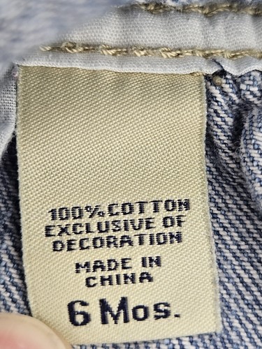 VINTAGE Osh Kosh BGosh Denim Skirt Overalls Kids Size 6 mos - Picture 8 of 12