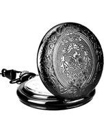 Mudder Black Vintage Stainless Steel Quartz Pocket Watch With Chain Belt Mudder Black Vintage Stainless Steel Quartz Pocket Watch With Chain Belt