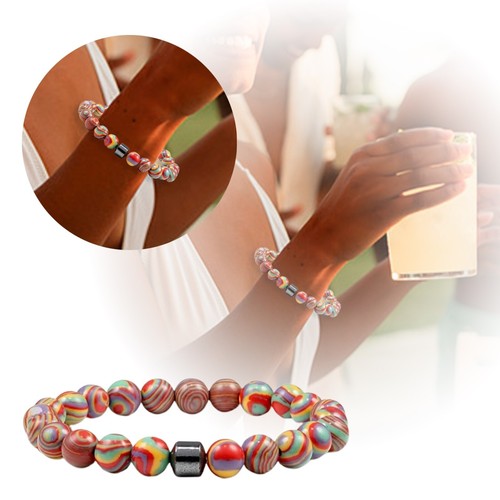 Natural Crystal Stone Bracelet Alcohol Resistant Bracelet Anxiety Relief Outdoor - Picture 3 of 36