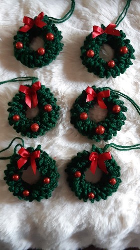 Adventskranz Anhänger Weihnachten Baumschmuck grün - Bild 3 von 4