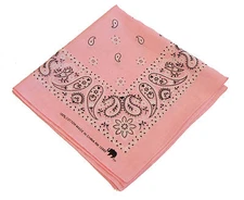 Bandana Scarf Pink Western Paisley Head Wrap Du Doo Rag Head Cover 100% Cotton