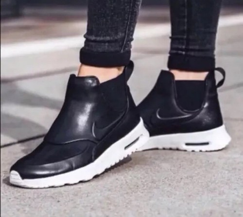 NIB WOMEN'S NIKE 859550 001 AIR MAX THEA MID BLACK WHITE SHOES BOOTS SZ 10 - 第 1/6 張圖片