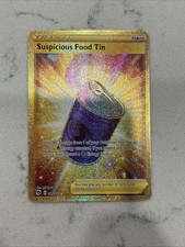 Pokemon Champions Path Suspicious Food Tin Secret Rare Gold Holo 80/73