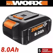 8.0AH Battery For WORX 20V MAX Extend Lithium 20 Volt WA3520 WA3525 WA3575 WG155