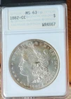 1882-CC  ANACS  MS63 Morgan Silver Dollar  Old  Soapbox Holder