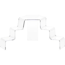 Plymor Clear Acrylic 3-Step, 2-Sided Stair Riser, 5.25" H x 11.5" W x 6.5" D