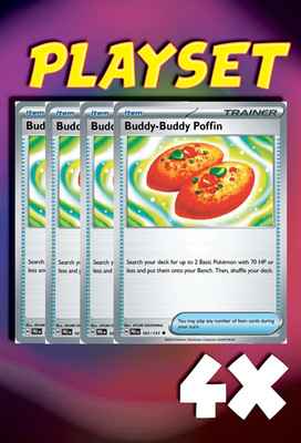 4x Buddy-Buddy Poffin 101/131 - Playset - Uncommon - Prismatic Evolutions