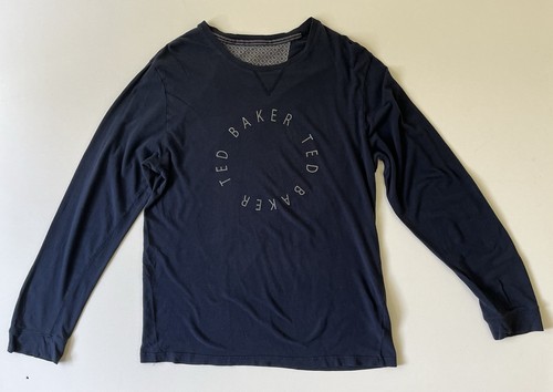 Ted Baker dunkelblau Herren Langarm T-Shirt Rundhals Medium 0019 - Bild 1 von 10