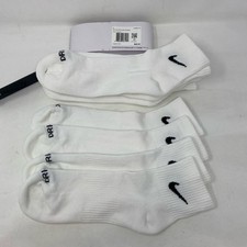 Nike Everyday Plus Dri-FIT Cushioned Ankle Socks 5 Pairs White/Black - Size L