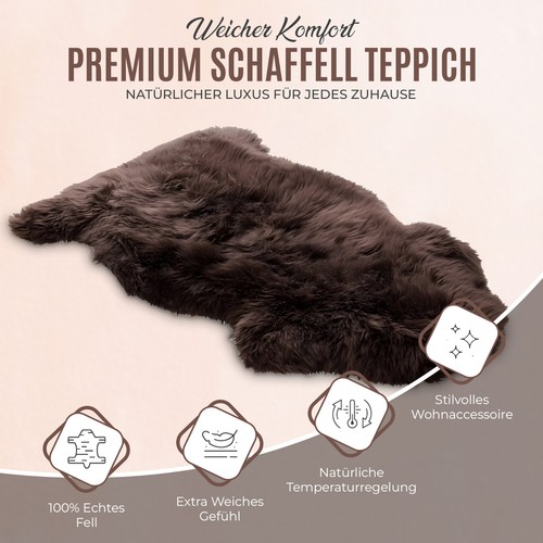 Lammfell Schaffell Echt Fell Deko Teppich Läufer Naturfell Leder Öko gegerbt - Bild 17 von 47
