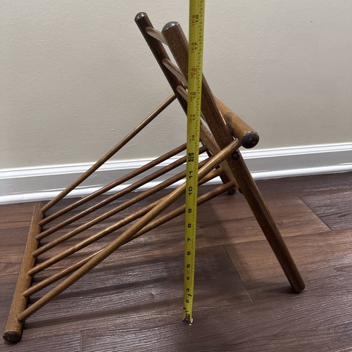 VTG Solid Wood Footstool Gout Leg Elevating Stool Mcm Mid Century - Picture 18 of 20