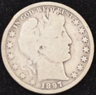 1897 VG Barber Half Dollar, 90% Silver