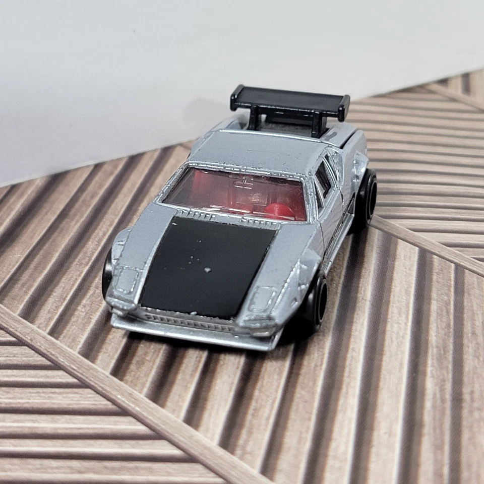 TOMICA De Tomaso Pantera GTS Car Model, Silver/Black, 1/61 Scale, 1978 TOMY F55 - Image 2 of 4