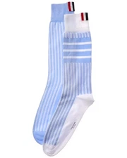 Thom Browne Fun Mix Seersucker Jacquard Socks Men's Blue