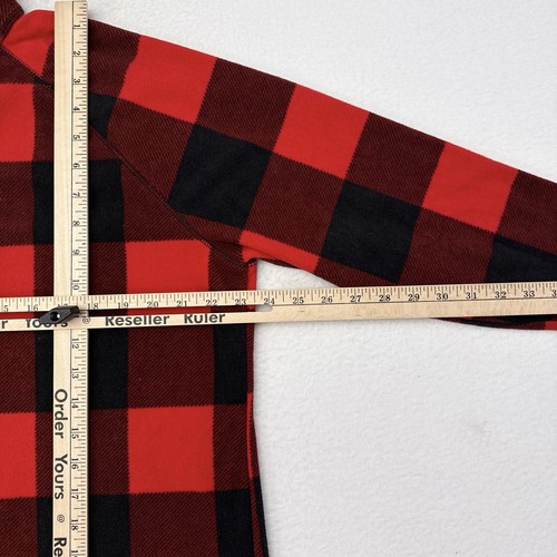 Eddie Bauer Fleece Pullover Womens Size XL Tall Red Black Buffalo Plaid Casual - Picture 8 of 9