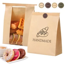 45 Pack Paper Bread Bags for Homemade Baking - Tin Tie Tab Lock Sourdough Bag...