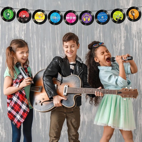 45 Pcs Musical Records Bulletin Board Cutouts 6 inch Jazz Rock Music Black - Picture 4 of 7