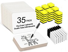 Dry Erase Lapboards, HERKKA 35 Pack Double Sided Dry Erase Lap Boards 9 x 12.5