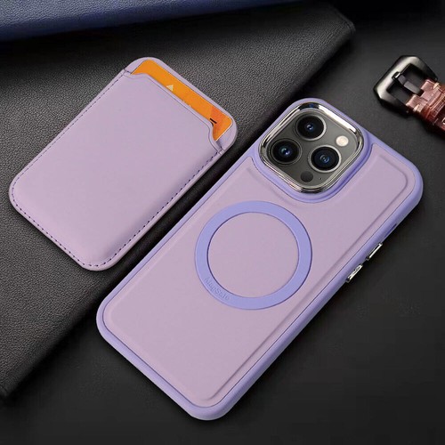 For iPhone 12 13 14 15 16 Silicone Magnetic Cover Case Leahter MagSafe Wallet - Picture 35 of 54