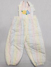 Vintage 80s Quilt Style Girl's Overall Spring Pastel Flower 6-9 Mo