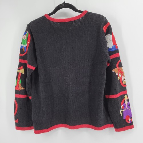 VTG Medium Tiara International Christmas Sweater 12 Days Of Christmas Cottagecor - Picture 2 of 15