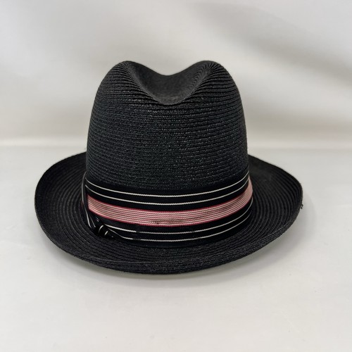 Biltmore Dietz Fedora Straw Hat Black Red Men’s Size 6.5 - Picture 3 of 10