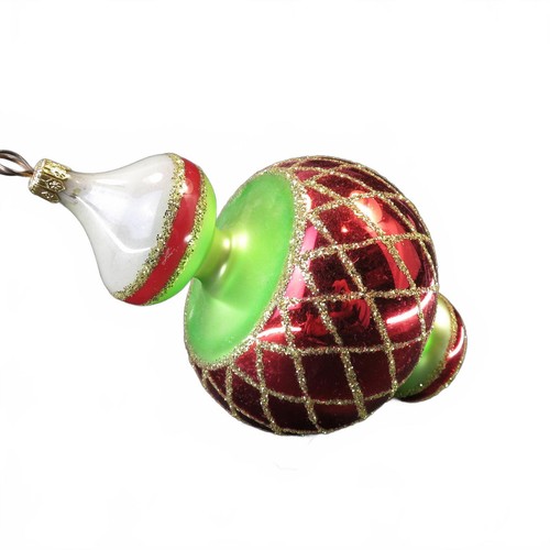 7,5" Vintage Radko Jumbo Drehkreisel Weihnachten mundgeblasenes Glas Ornament - Bild 3 von 3
