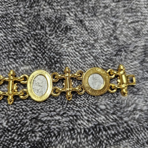 Pegasus pewter color coin & Angel Cherub oval cabochon rhinestone link Bracelet - Picture 16 of 18