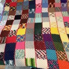 VINTAGE GRANNY SQUARE CROCHETED AFGHAN QUILT BLANKET 83 x 107" King Bed Handmade