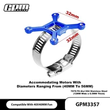 GPM 7075 Alloy+304 Steel 40mm Cooling Fan Ajustable Mount For 40-56 Series Motor