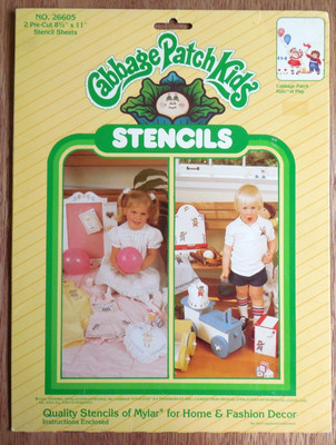 NEW  Cabbage Patch Kids Stencils No. 26605 ''Kids at Play''  w 2 Pre-Cut Sheets