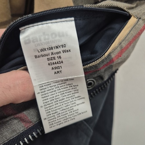 Barbour Avon Spey D Ring Waterproof Wax Cotton Hooded Rain Jacket Coat UK 16 - Picture 10 of 10