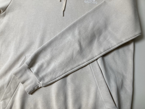 Men's Hoodie Pullover Adidas Size M Lt Tan Fleece ADIDAS Logo Cotton Blend - Picture 10 of 20