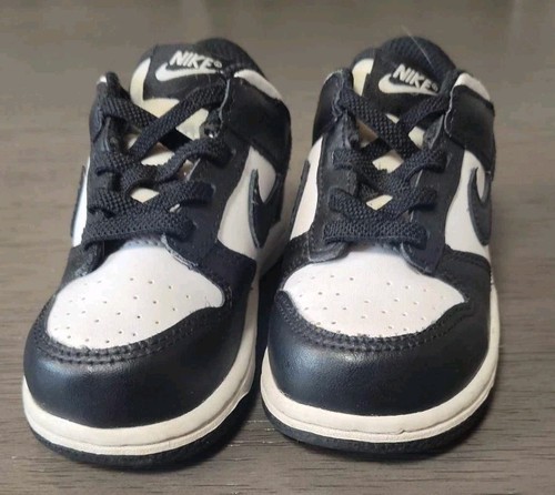 Nike Dunk Low Panda Sneaker Shoes Toddler Boys Size 7C Black White CW1589-100 - Picture 2 of 3
