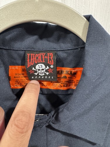 Vintage Lucky 13 Red Kap Psychobilly Greaser Work Shirt Size Medium - Picture 4 of 7