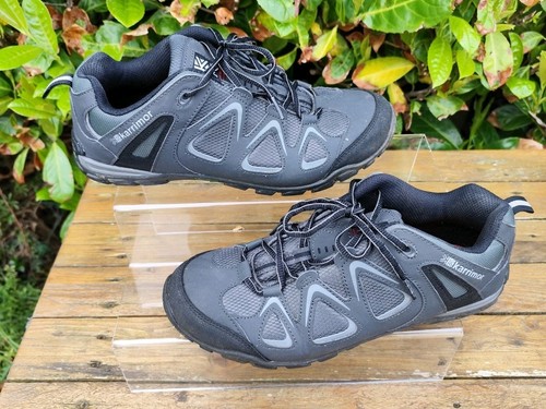karrimor walking shoes size 9 eur 44 grey black vgc mens