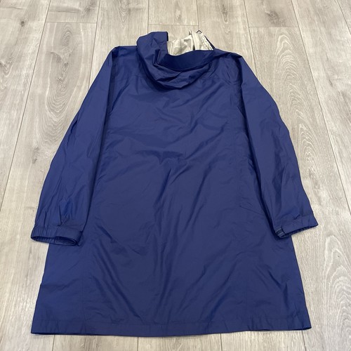 L.L. Bean Jacket Womens Trail Long Rain Coat Waterproof Lightweight Blue Large - Picture 2 of 8