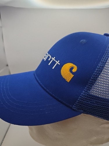 NWT Carhartt Trucker Cap, Unisex Navy Blue, With Logo. USA One Size, Adjustable - Picture 10 of 15