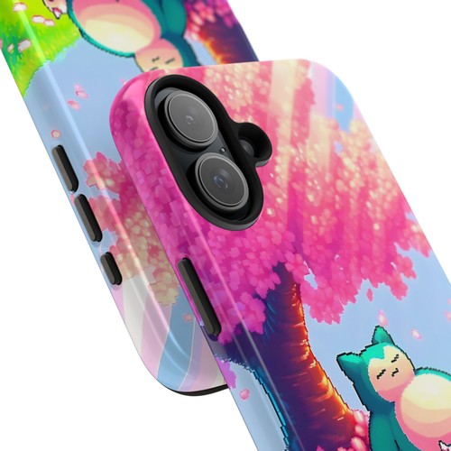 Snorlax Cherry Blossom Phone Case – Cozy Pokémon Pixel Art Aesthetic Cover - Picture 20 of 103