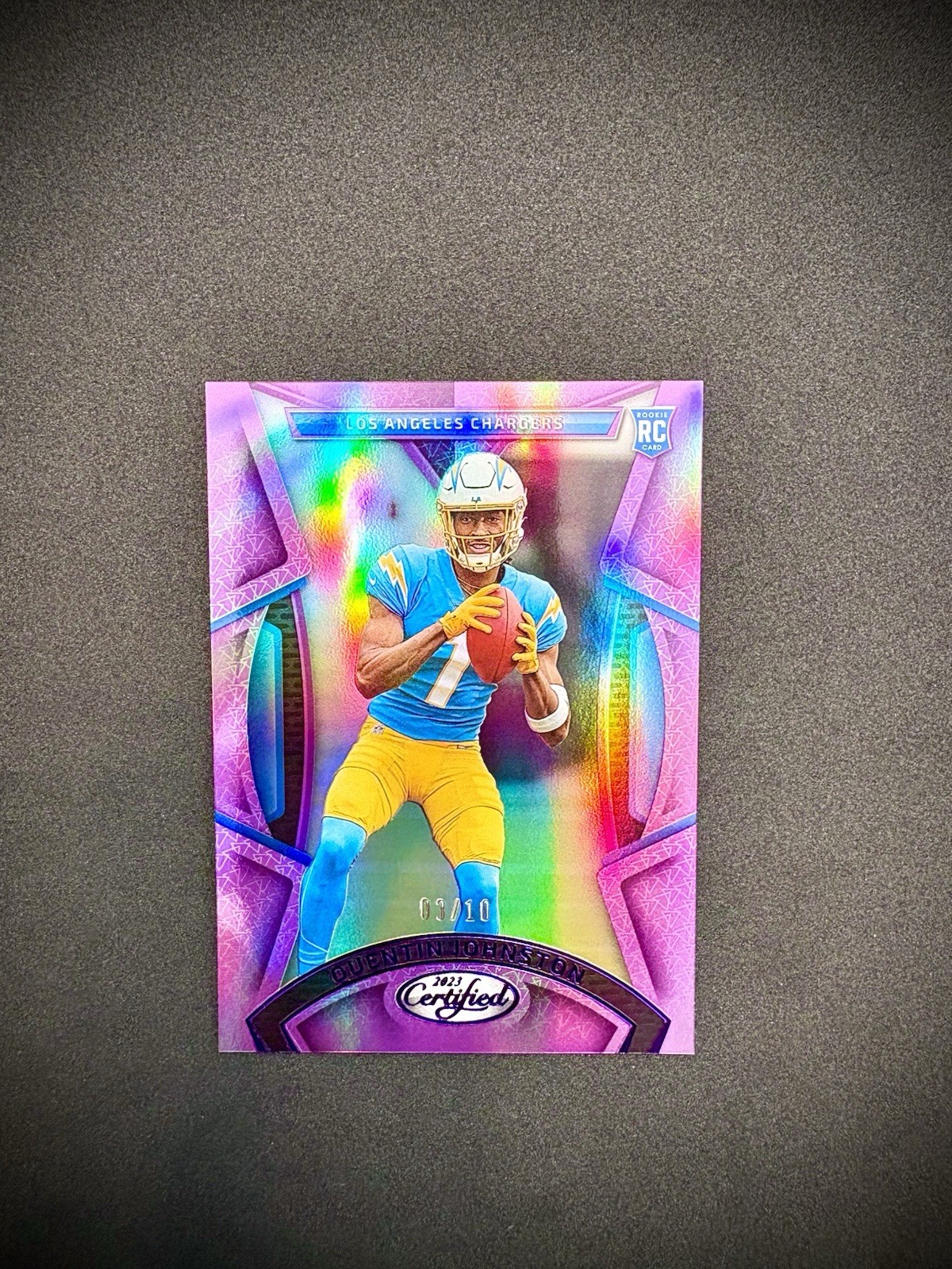 2023 Panini Certified QUENTIN JOHNSTON Purple Mirror Rookie Card RC /10 #149