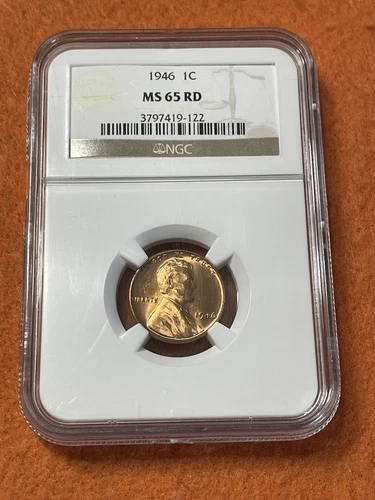 NGC 1946 Lincoln Wheat Cent Graded MS65 RD