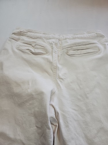 Eloquii Womens 20 Off White Wide Leg Baggy Crop Cut Off Style - Picture 13 of 14