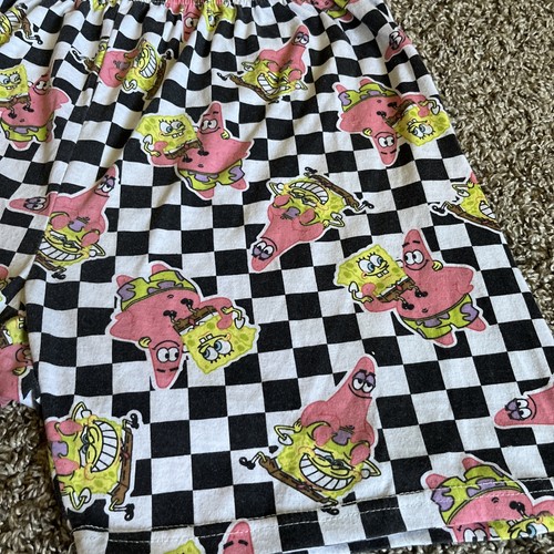 Unisex SpongeBob SquarePants Checkered Lounge Shorts MEDIUM - Picture 2 of 6